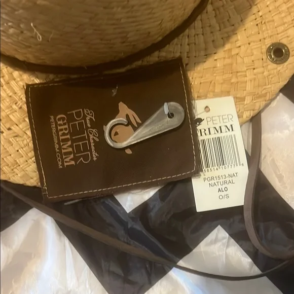 Peter Grimm Natural Straw Hat with Brown Band - Picture 2 of 8